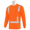 Erb Safety T-Shirt, Birdseye Mesh, Long Slv, Class 2, 9007SEG, Hi-Viz Orange, 5XL 62280